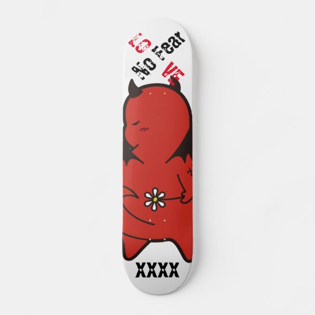 Cute Shy Devil in LOVE Skateboard (Front)