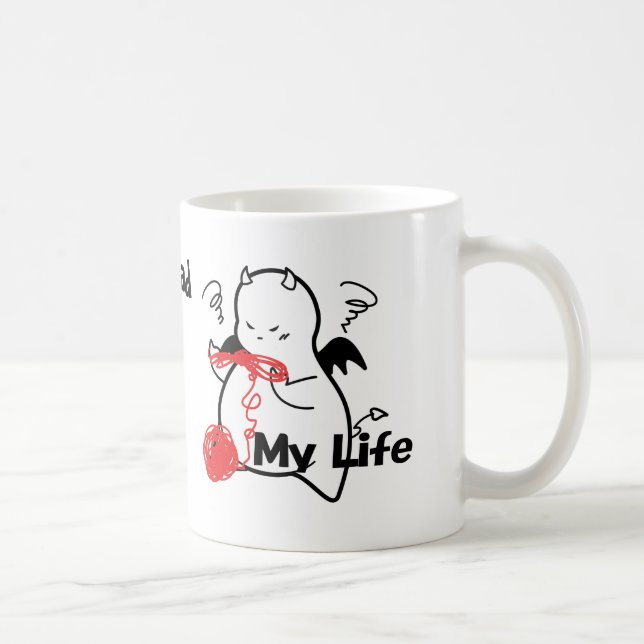 Cute Shy Devil in Maze & Coffee Mug (Right)