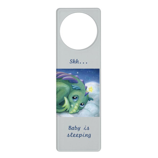 Cute shy dragon door hanger (Front)