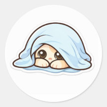 Cute Shy Kawaii Baby Under Blanket – Cozy Adorable