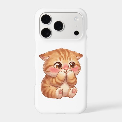 Cute Shy Orange Kitten Blushing Canvas Wall Art iPhone 17 Pro Case