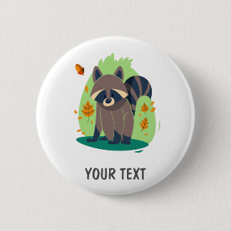 Cute Shy raccoon Button