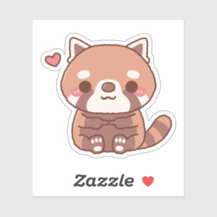 Cute Shy Red Panda Sticker