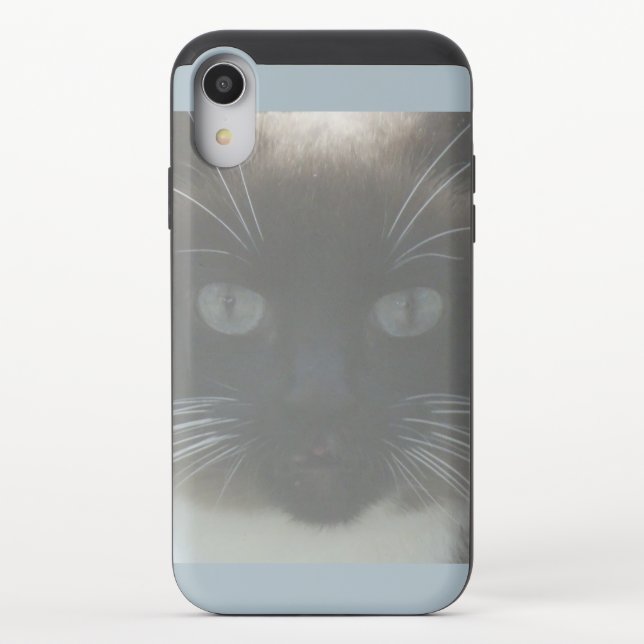 Cute Siamese Cat Close Up Slider Phone Case (Back)