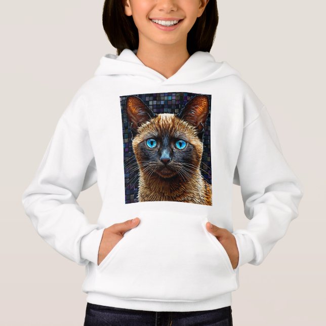 Cute Siamese cat Hoodie (Front)