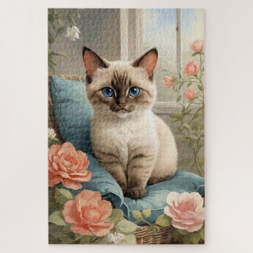 Cute Siamese Cat Jigsaw Puzzle