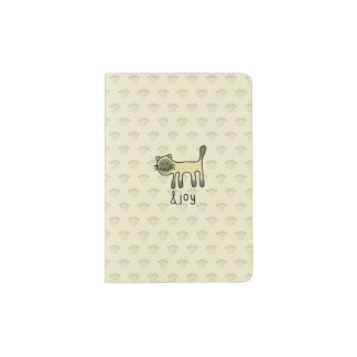 cute Siamese cat & joy doodle Passport Holder