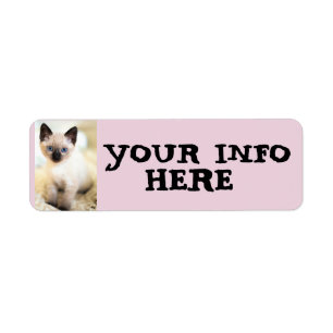 CUTE SIAMESE  CAT KITTEN RETURN ADDRESS LABELS