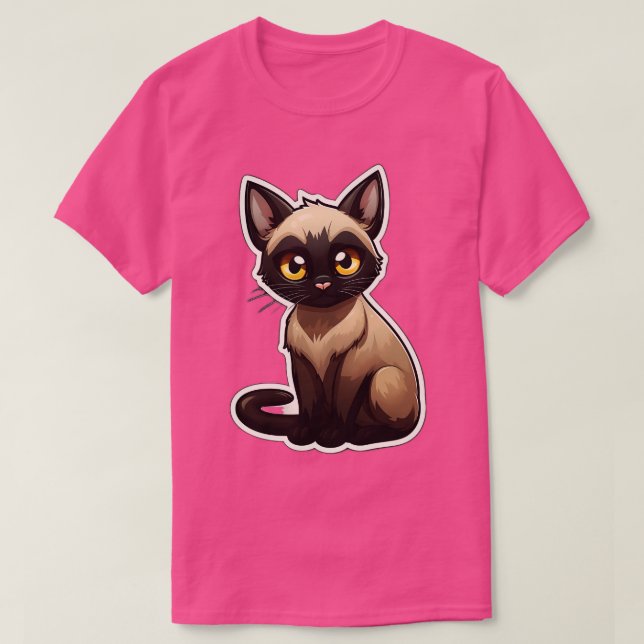 Cute Siamese Cat Lover Funny Siamese Cat 4 T-Shirt (Design Front)