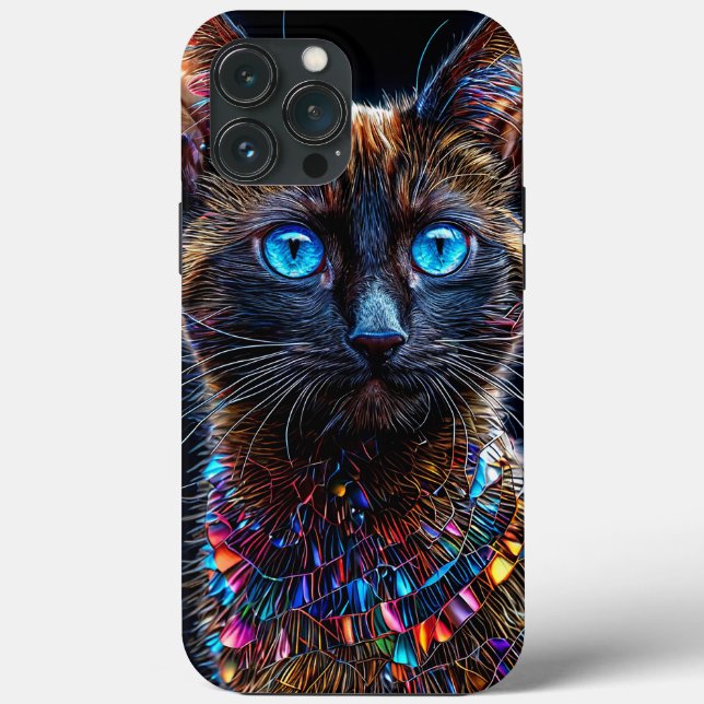 Cute Siamese cat Minimal Cute Cat lover Case-Mate iPhone Case (Back)