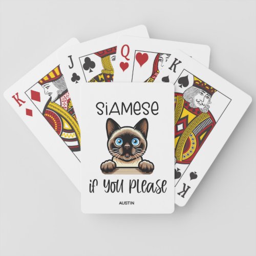 Cute Siamese Cat Name Playing Cards