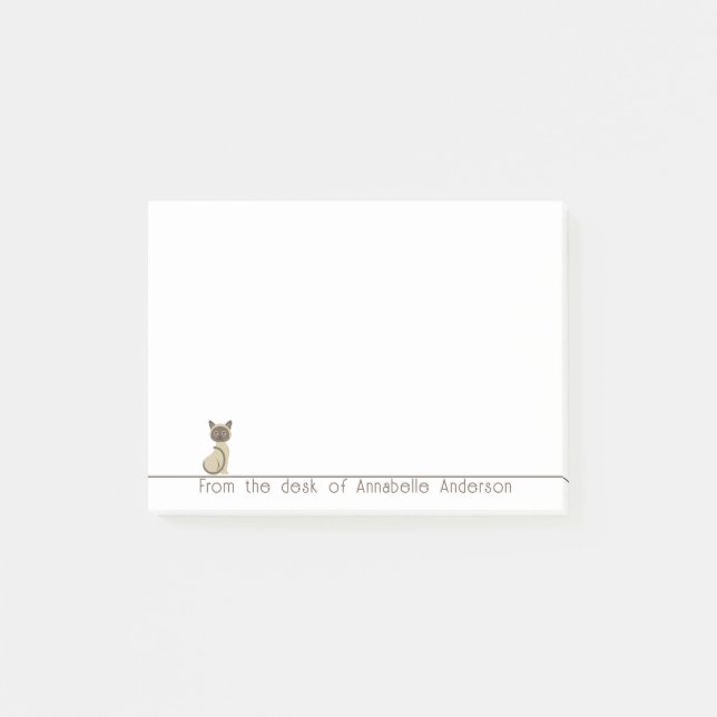 Cute Siamese Cat Personalize Notes (Front)