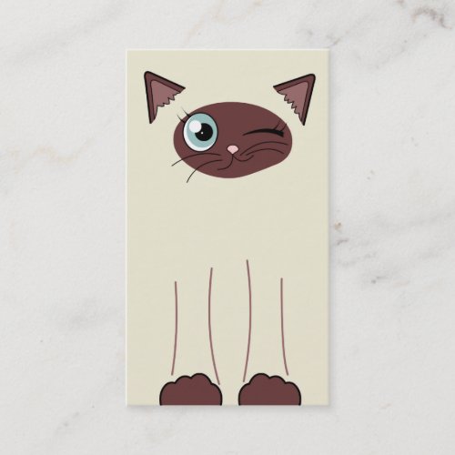 Cute Siamese Cat Pet Sitting Service Business Card