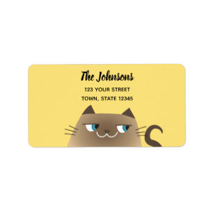 Cute Siamese Cat Return Address Label