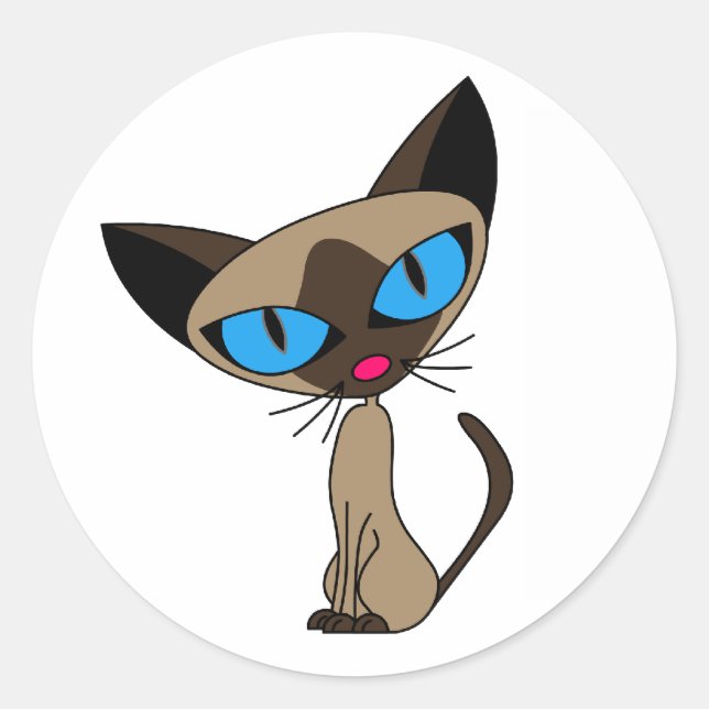 Cute Siamese Cat Stickers (Front)