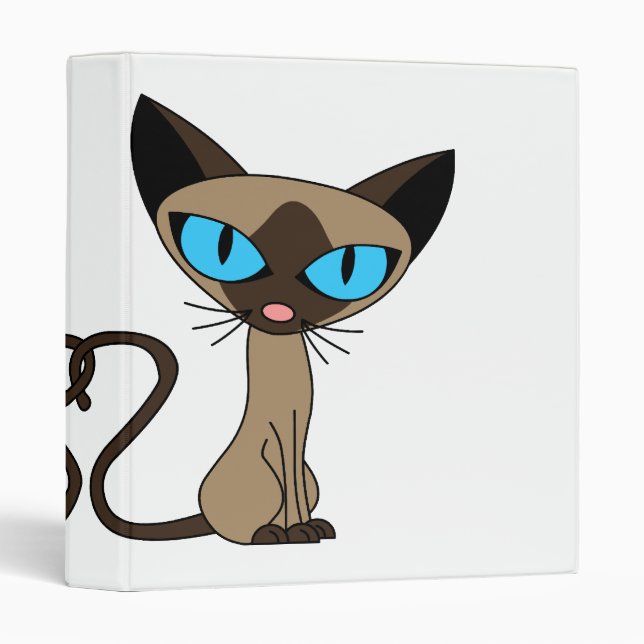 Cute Siamese Cats Tail Heart Binder (Front/Spine)