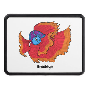 Cute Siamese fighting fish betta cartoon  Hitch Cover