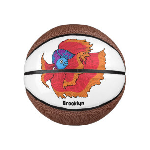 Cute Siamese fighting fish betta cartoon Mini Basketball