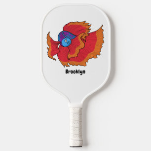 Cute Siamese fighting fish betta cartoon Pickleball Paddle