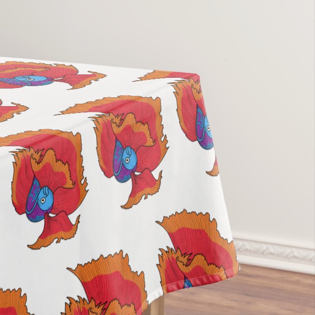 Cute Siamese fighting fish betta cartoon Tablecloth (In Situ)