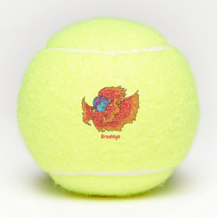 Cute Siamese fighting fish betta cartoon Tennis Balls