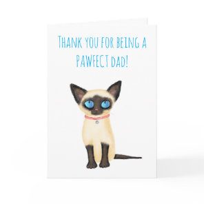 Cute Siamese kitten Father's Day card from the cat