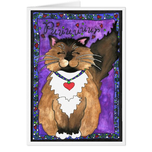 Cute Siamese Ragdoll Kitty Cat Cards (Front)