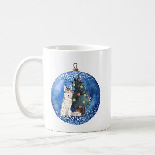 Cute Siberian Husky Christmas Ceramic Mug