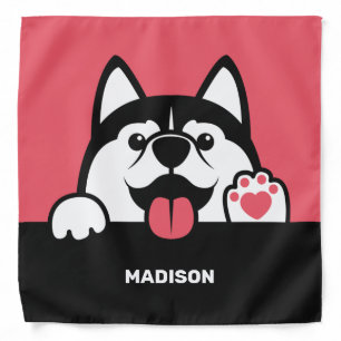 Cute Siberian Husky custom name & color Bandana