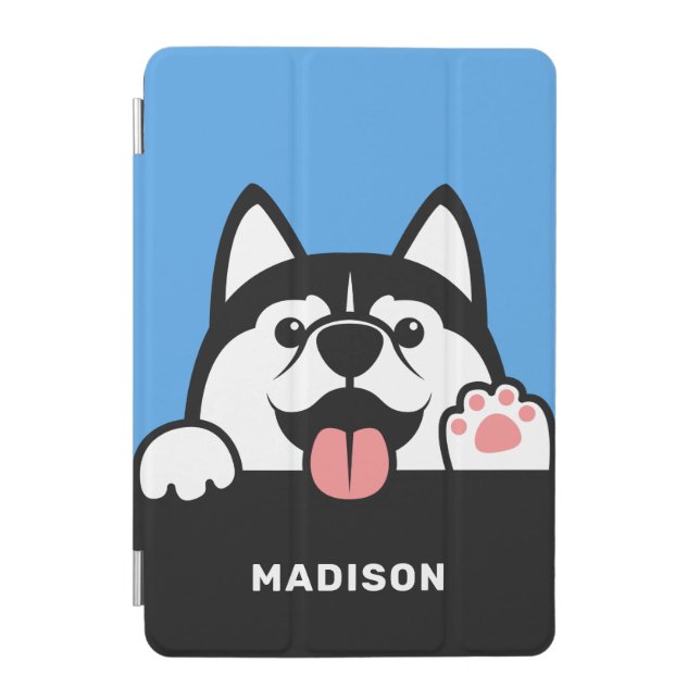 Cute Siberian Husky custom name iPad Mini Cover (Front)