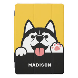 Cute Siberian Husky custom name iPad Pro Cover
