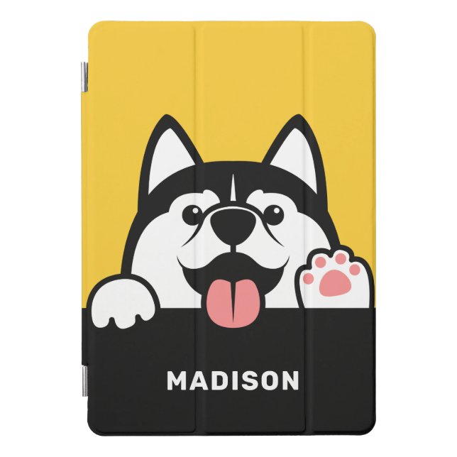 Cute Siberian Husky custom name iPad Pro Cover (Front)
