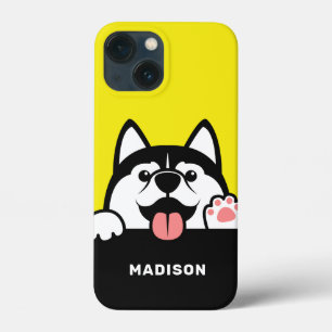 Cute Siberian Husky custom name phone cases