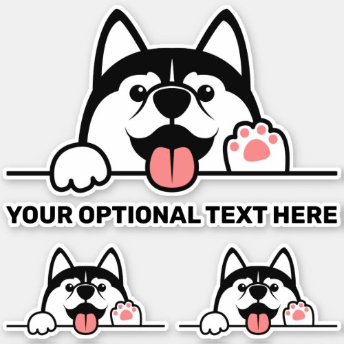 Cute Siberian Husky custom text Sticker