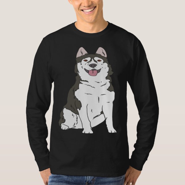 Cute Siberian Husky dog  Husky graphics T-Shirt (Front)