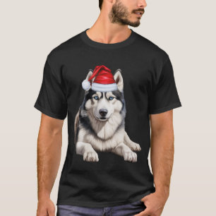 Cute Siberian Husky Dog Lover Funny Christmas T-Shirt