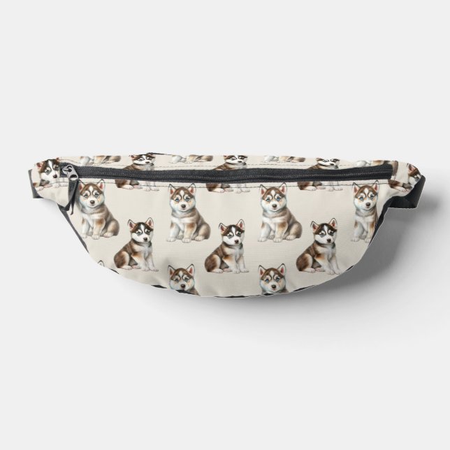 Cute Siberian Husky Dog Pattern Fanny Pack (Lay Down)