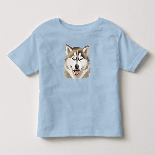 Cute Siberian Husky Dog Wolf Funny huskies Dog kid Toddler T-shirt (Front)