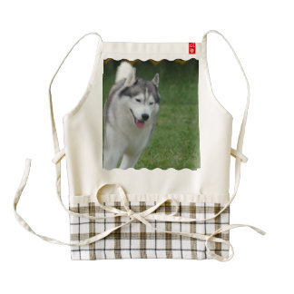 Cute Siberian Husky Zazzle HEART Apron