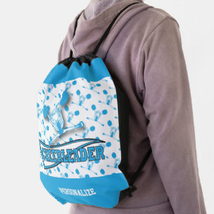 Cute Silhouette 📣 Cheerleader Baby Blue Drawstring Bag