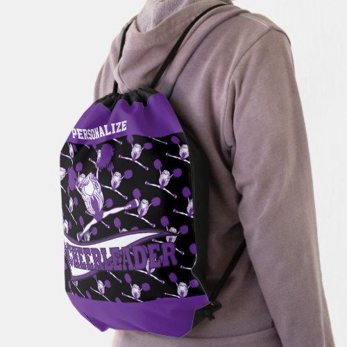 Cute Silhouette Purple Cheerleader Girls Backpack