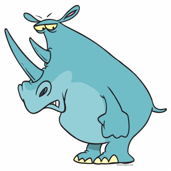 cute silly blue rhino rhinoceros cartoon photo sculptures
