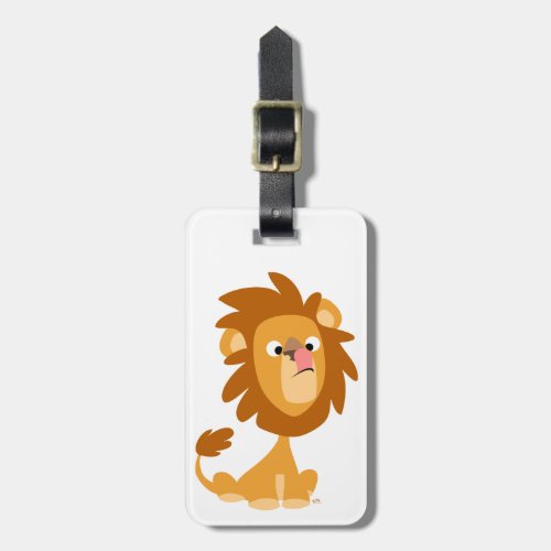Cute Silly Cartoon Lion Luggage Tag