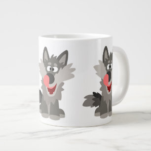 Cute Silly Cartoon Wolf Giant Coffee Mug