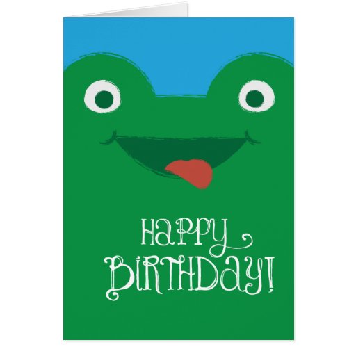 Cute Silly Frog Birthday Card | Zazzle