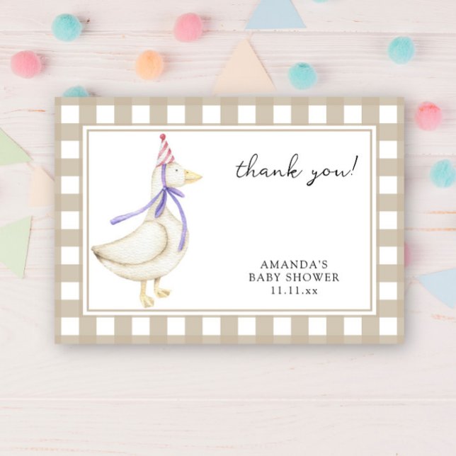 Cute silly goose baby shower thank you card (Creator Uploaded)