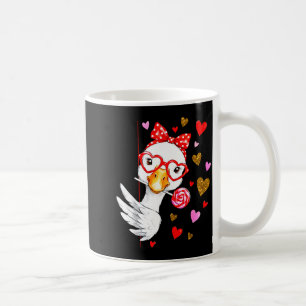 Cute Silly Goose Coquette Bow Valentine's Day Men Coffee Mug