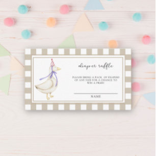 Cute silly goose - diaper raffle ticket enclosure card