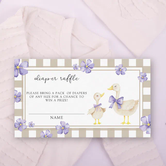 Cute silly goose - diaper raffle ticket enclosure card | Zazzle