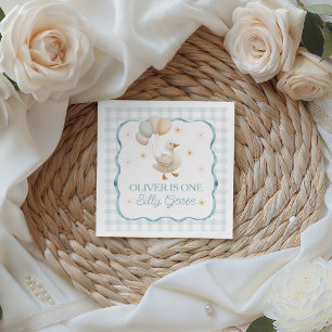 Cute Silly Goose Farmhouse Birthday Napkins